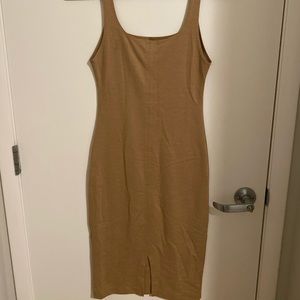 Zara camel midi bodycon tank dress